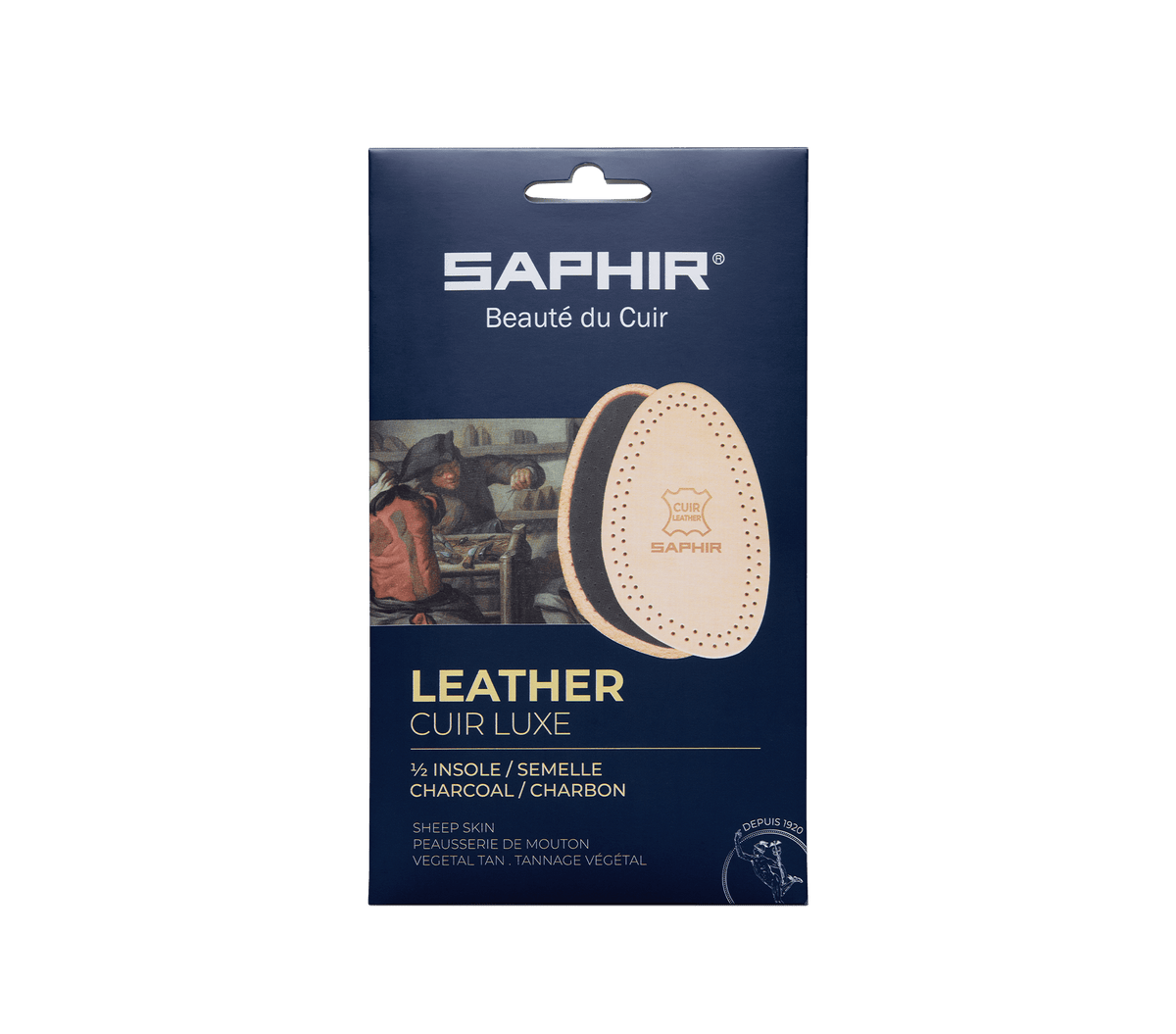 Leather & Charcoal Half Insoles